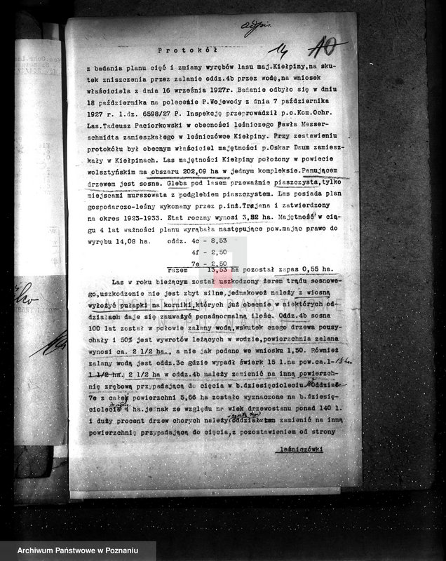 Obraz 19 z jednostki "Majętność leśna Kiełpiny powiat wolsztyński"