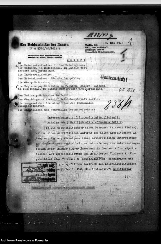 Obraz 5 z jednostki "Tropendiensttauglichkeit. Erholungsfürsorge für Volksdeutsche. Untersuchung der Leistungspolen durch die Gesundheitsämter. Tauglichteitsuntersuchung für das Lehramt."