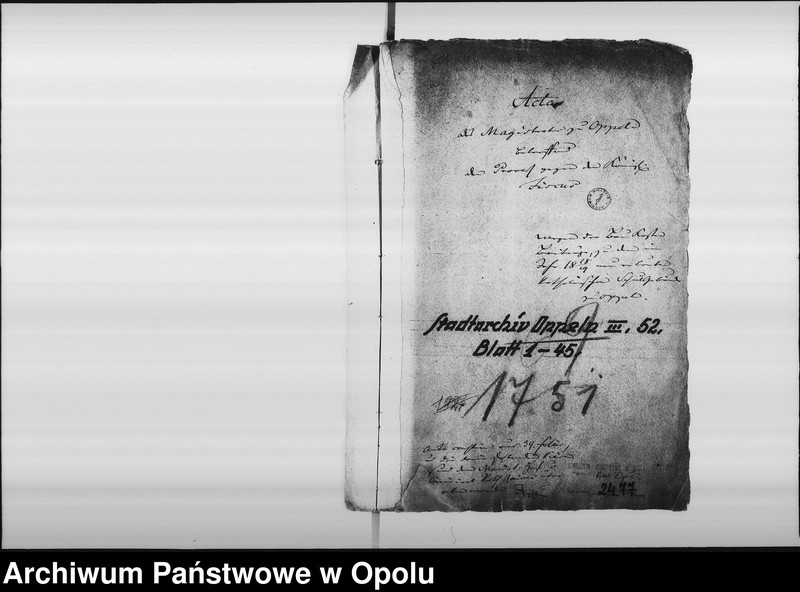 Obraz 4 z jednostki "Acta des Magistrats zu Oppeln betreffend den Proceß gegen den Königl[ichen] Fiscus wegen der Bau Kosten Beiträge, zu dem im Jahr 1818/19 neuerbauten katholischen Schul Gebäude zu Oppeln"