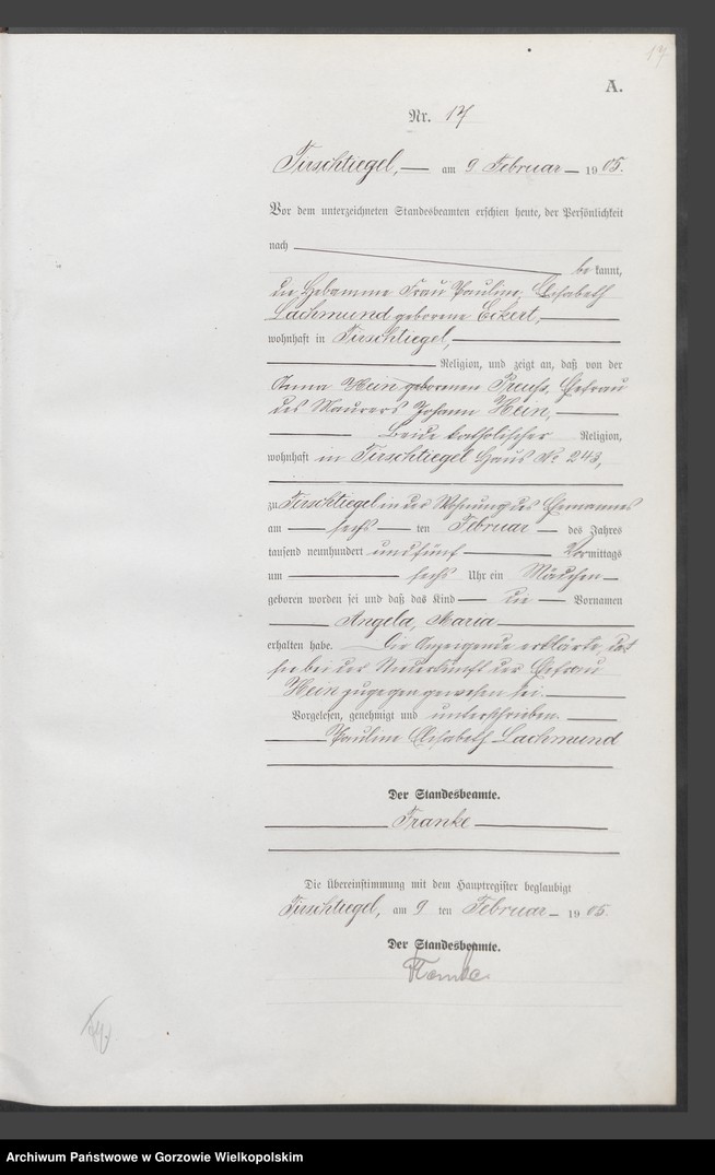 Obraz 20 z jednostki "Geburts Register"