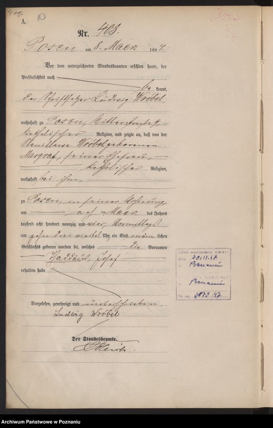 Obraz 13 z jednostki "Księga urodzeń t. II"