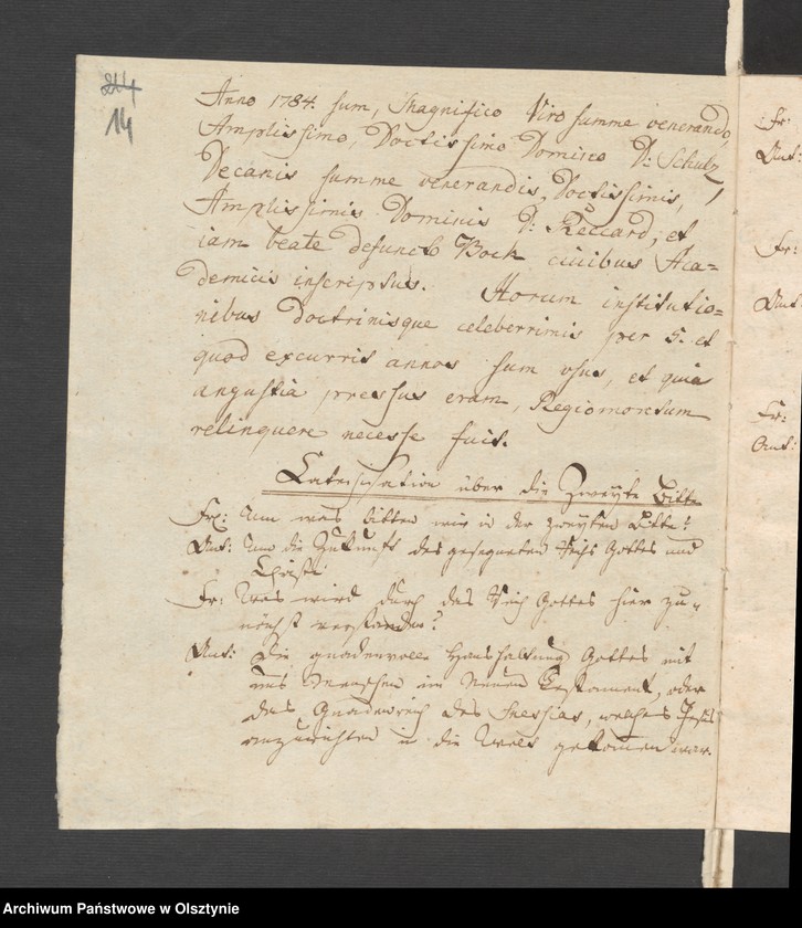 image.from.unit.number "Acta des Etats-Ministeriums zu Königsberg [Królewiec]. Die Catecheten Stelle in Malga [Małga]. Wegen der in Vorschlag gebrachten Einziehung"