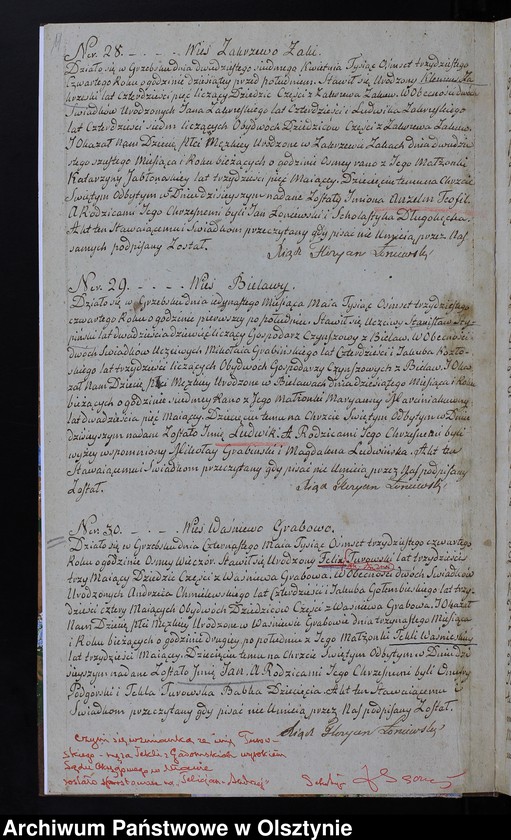 image.from.unit.number "Akta Stanu Cywilnego Gminy Grzebskiey Urodzenia, Zawartych Małżeństw, Zeyścia z Roku 1834"