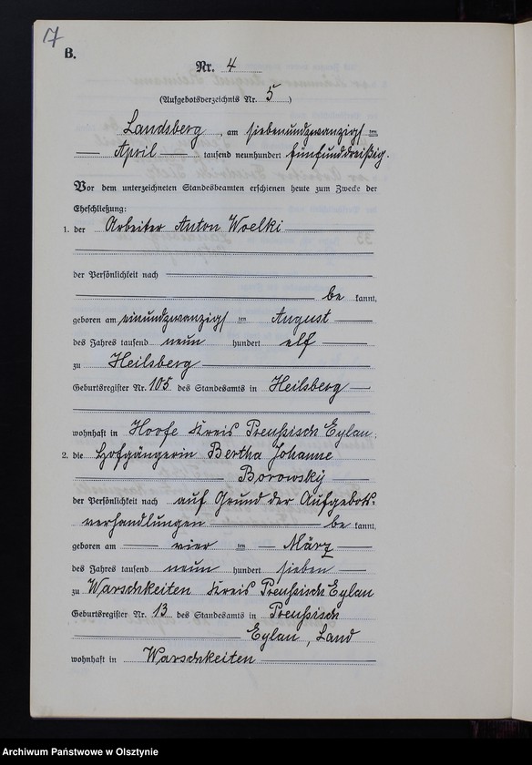 image.from.unit.number "Heiraths-Neben-Register Nr 1 - 11 [ Księga małżeństw - wtóropis ]"