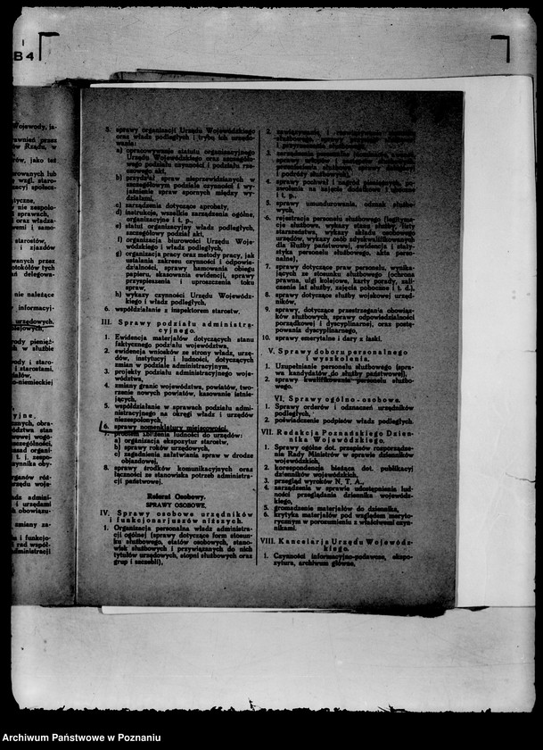 Obraz 9 z jednostki "/Zarządzenia wewnętrzne wojewody w sprawie podziału czynności w Urzędzie Wojewódzkim, statut organizacyjny itp./"