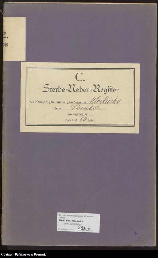 Obraz 2 z jednostki "Sterbe-Neben-Register"