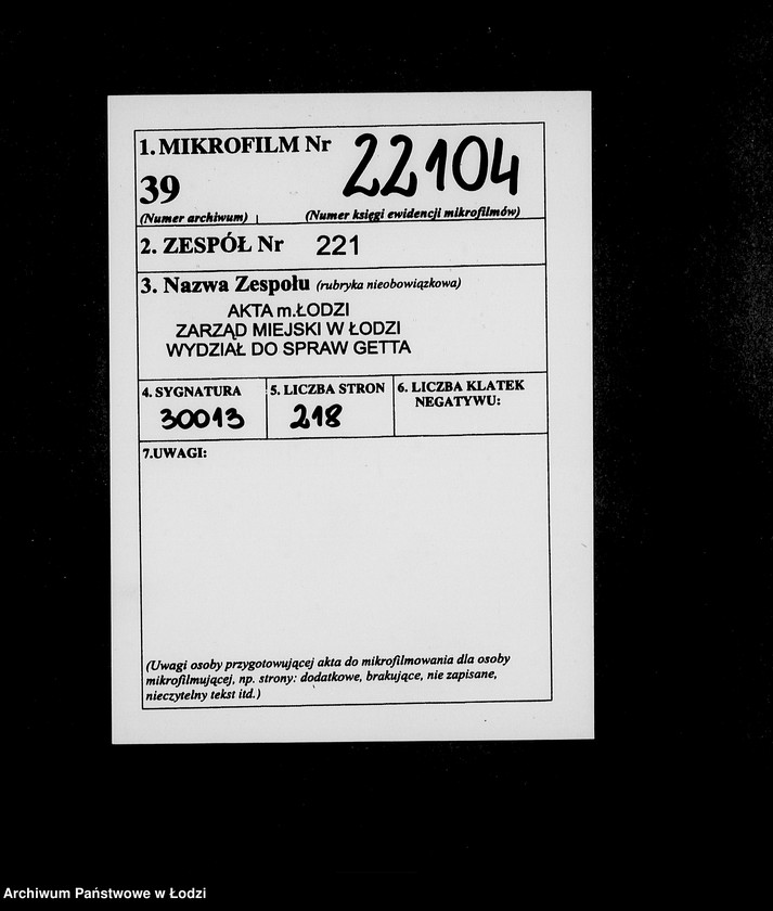 Obraz 2 z jednostki "Aufstellung der L-S-N-Arbeiter im Litzmannstadt-Getto für die Zeit vom 24.IV-21.V.1944"