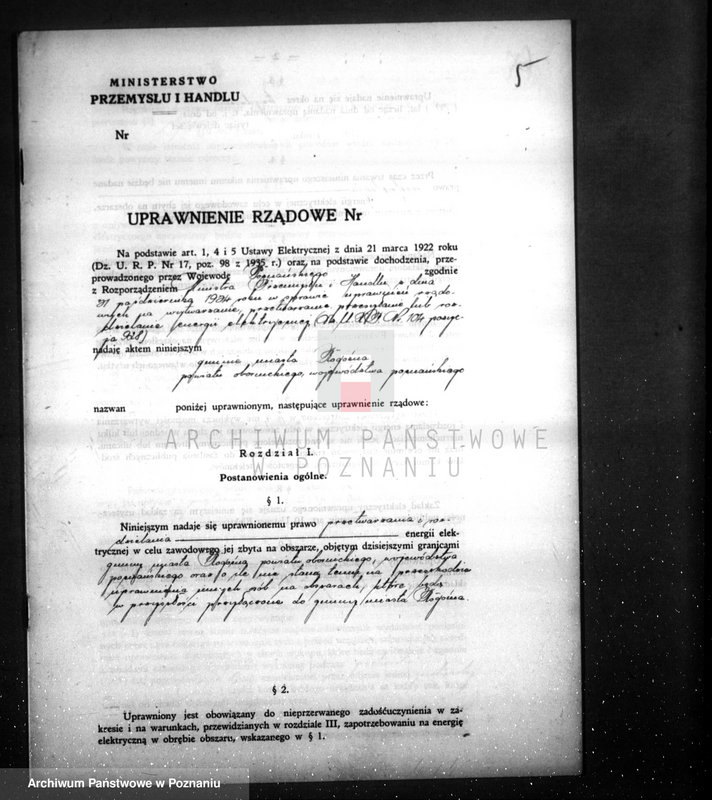 Obraz 9 z jednostki "/Urządzenie zakładu elektrycznego w Rogoźnie/"