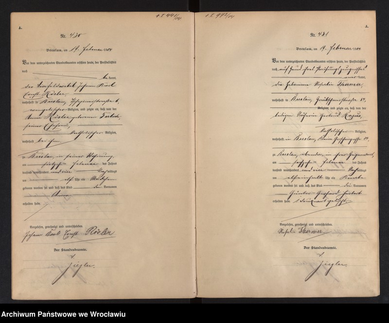 image.from.unit.number "Geburts-Haupt-Register Breslau I 1904 Band 2"