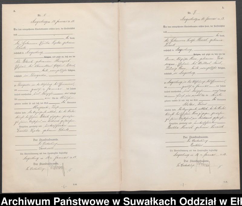 image.from.unit.number "Geburts-Register (Neben-Register) Standesamt Angerburg"