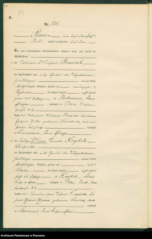 Obraz 17 z jednostki "Księga małżeństw tom III"