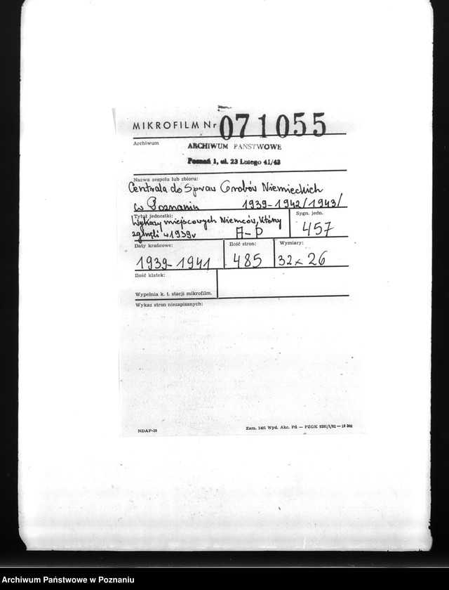 Obraz 2 z jednostki "Wykazy miejscowych Niemców, którzy zginęli w 1939 roku A - P"