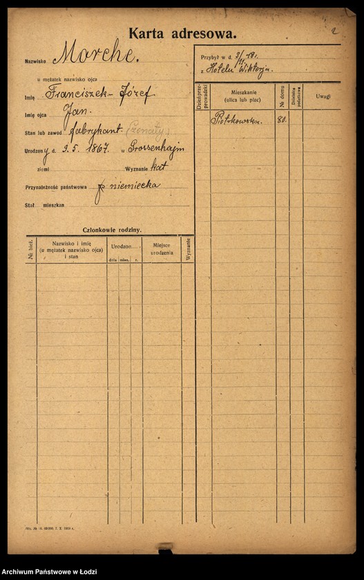 Obraz 4 z jednostki "[Spis ludności Łodzi] Morberger - Morgenweg"