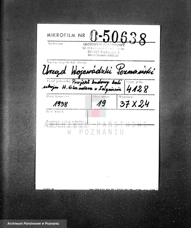 Obraz 2 z jednostki "Projekt budowy hali uboju H. Glandera w Zelgniewie"