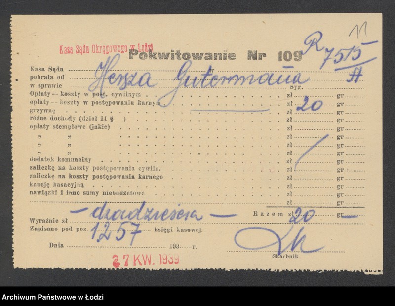 Obraz 13 z jednostki "Hersz Guterman- sprzedaż owoców"