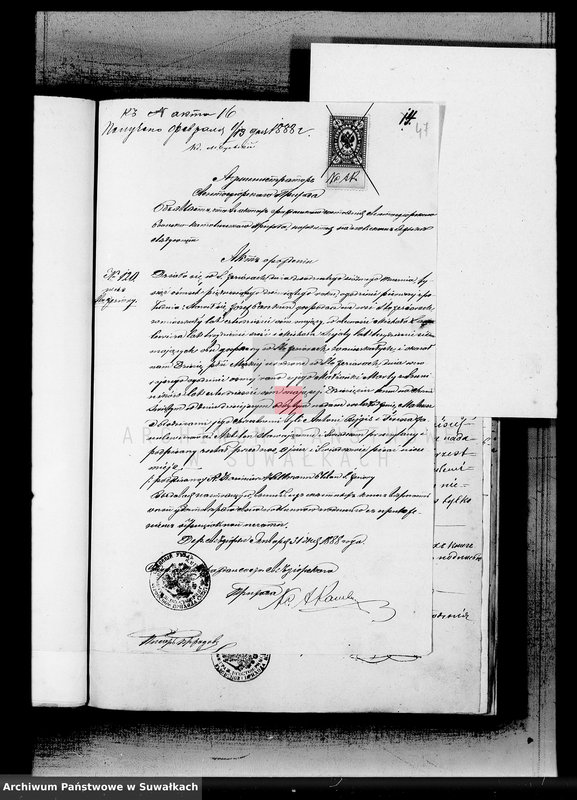 Obraz 17 z jednostki "Dokumenty k aktom brakosočetavšichsja Serejskago Rimsko-Katoličeskago Prichoda za 1888 god"