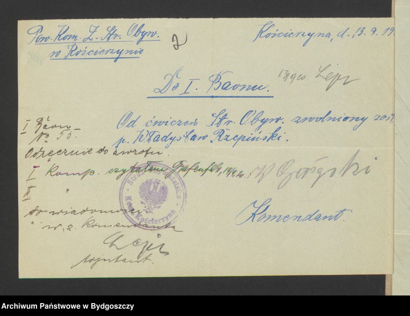 image.from.unit.number "[Raport do Powiatowej Komendy Zachodniej Straży Obywatelskiej w Kościerzynie i rozkazy wydane przez Komendę Powiatową do kompanii i podległych baonów]"