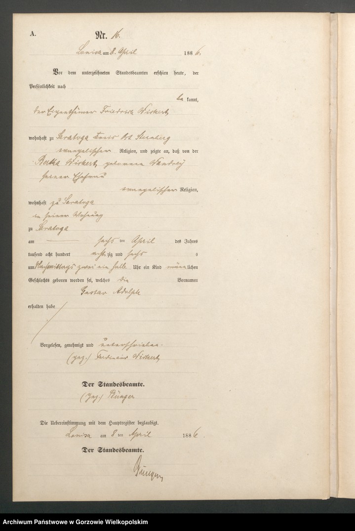 Obraz 18 z jednostki "Geburts Register"