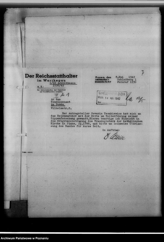 Obraz 11 z jednostki "[Korespondencja w sprawie wypożyczenia ksiąg kościelnych]"