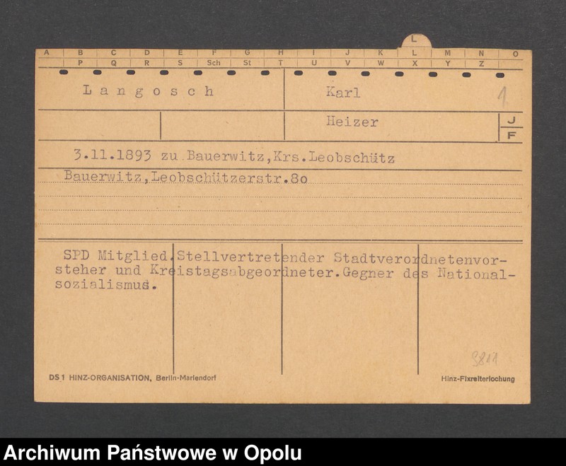 Obraz 3 z jednostki "[Langosch Karl, ur. 3.11.1893 Bauerwitz]"
