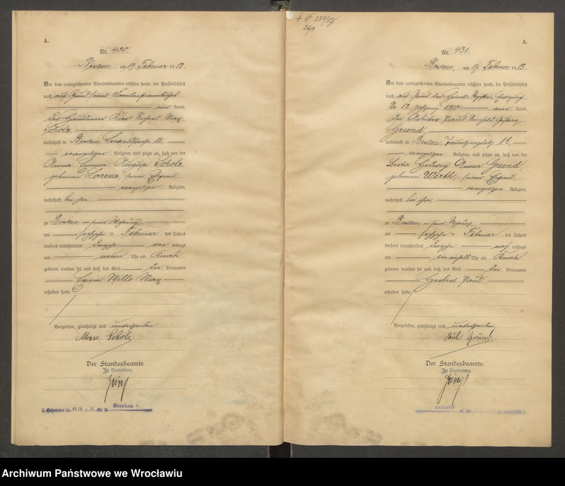 image.from.unit.number "Geburts-Haupt-Register Breslau IV 1913 Band 2"