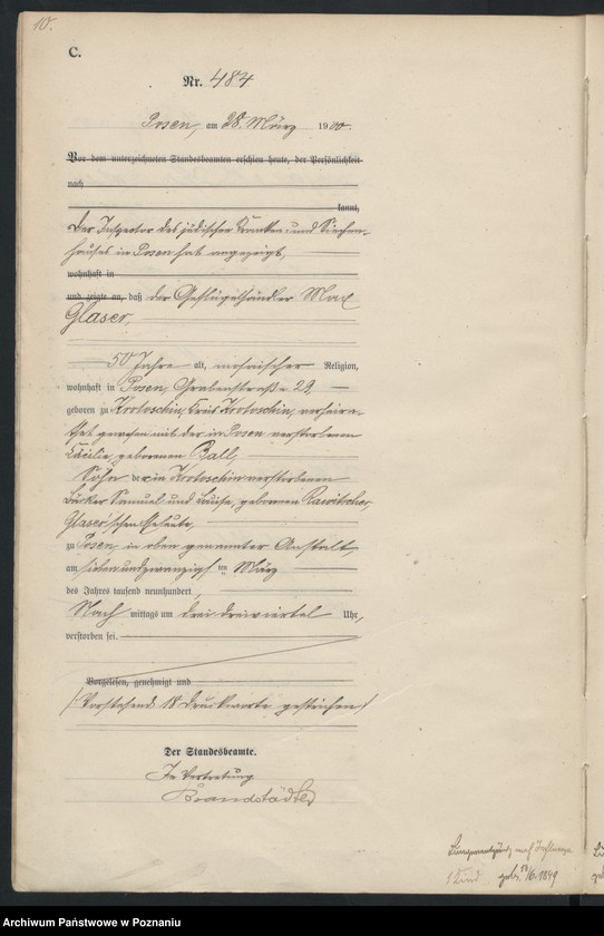 Obraz 13 z jednostki "Księga miejscowa zgonów"