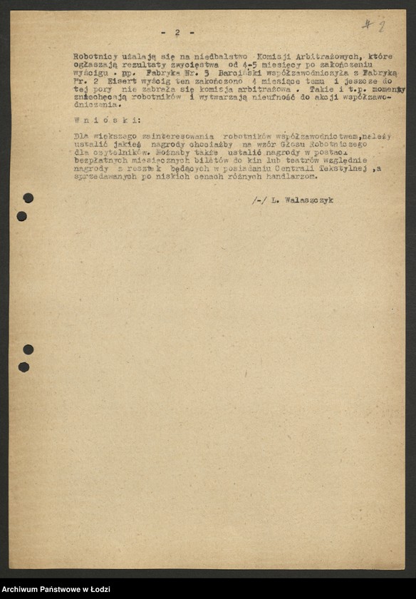 Obraz 3 z jednostki "Współzawodnictwo pracy; protokoły i sprawozdania zakładów przemysłu wełnianego"