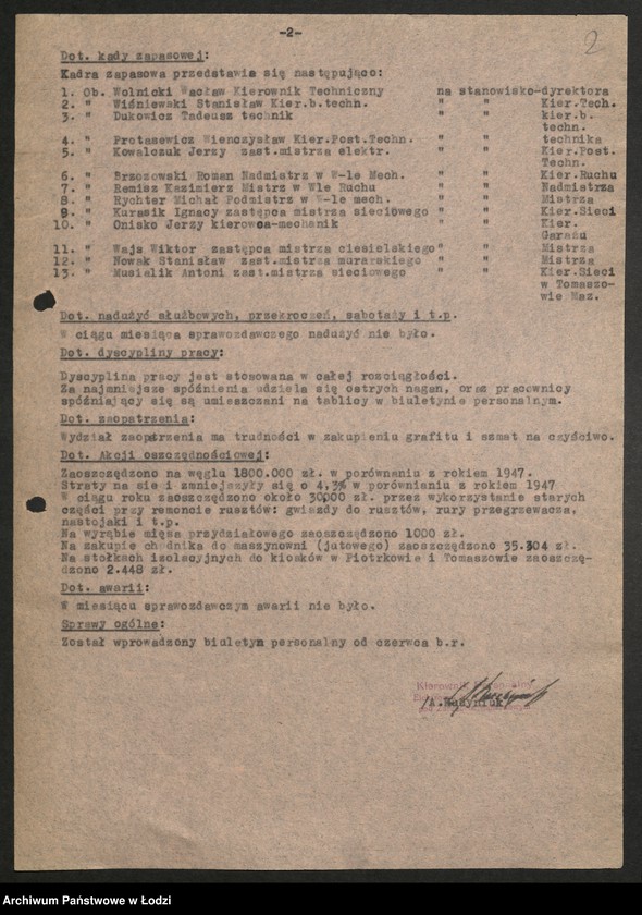 Obraz 3 z jednostki "Przemysł Metalowy - sprawozdania kierowników personalnych"