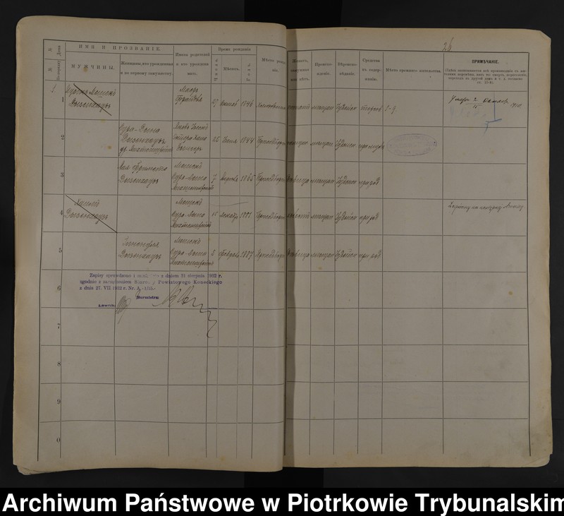 image.from.unit.number "Księga ludnosci stałej m[iasta] Przedborza Tom VII. d[omy] 1 - 26 W[idoma]"