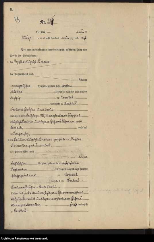 image.from.unit.number "Heiraths-Haupt-Register Breslau I 1898 Band 2"