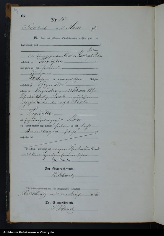 image.from.unit.number "Sterbe-Neben-Register Nr 1 - 71"
