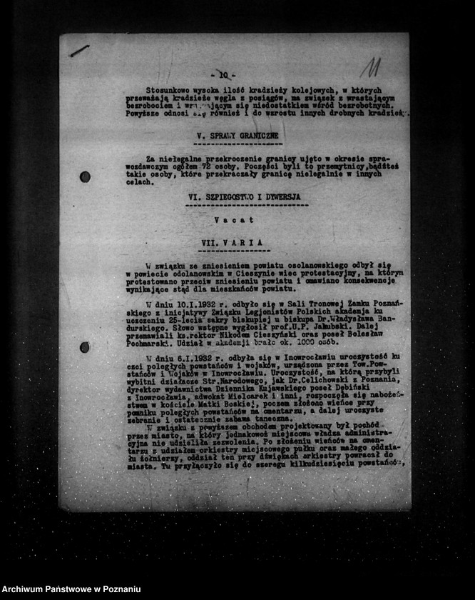 Obraz 15 z jednostki "Sprawozdania okresowe ze stanu bezpieczeństwa za miesiące styczeń-czerwiec 1932 r. /nr 1-6/"