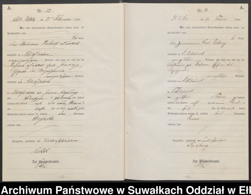image.from.unit.number "[Geburts-Haupt-Register des Königlichen Preussischen Standes-Amtes Ukta Kreis Sensburg]"