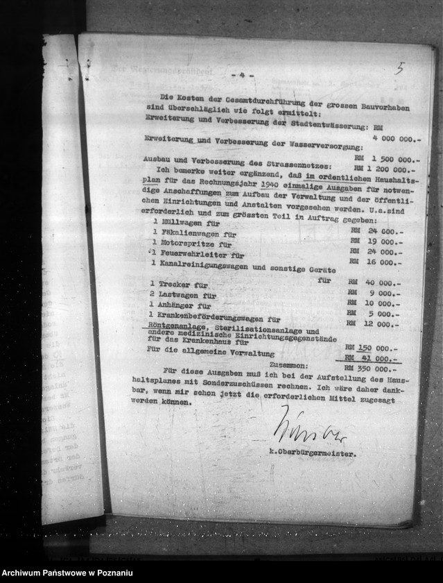 Obraz 9 z jednostki "Finanzbedarf der Stadt Kalisch. Bürgerschaft für Darlehen an abgebrannte Volksdeutsche. Melirationsdauerkredit"