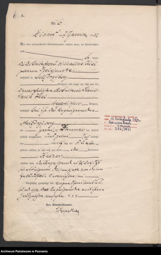 Obraz 9 z jednostki "Geburts-Haupt-Register"