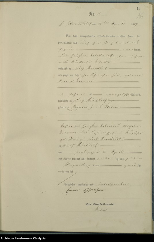 image.from.unit.number "Sterbe-Haupt-Register Nr 1 - 57"
