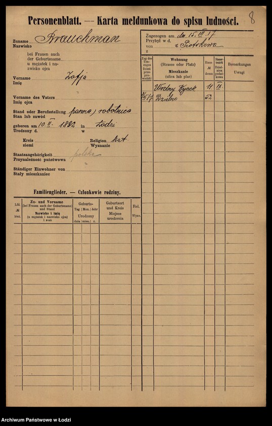 image.from.unit.number "[Spis ludności Łodzi] Bratus - Braune"