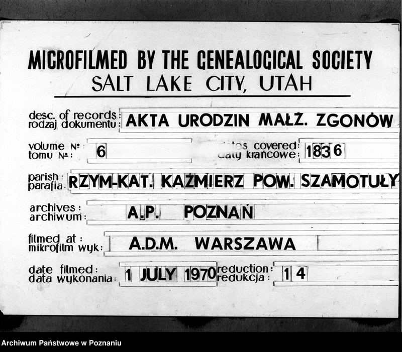 Obraz 19 z jednostki "Duplikat ochrzczonych, zaślubionych i zmarłych"