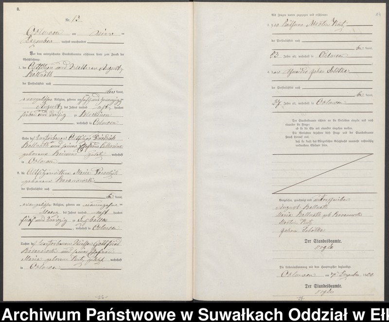 image.from.unit.number "Heiraths-Neben-Register des Preussischen Standes-Amtes Orlowen Kreis Loetzen"