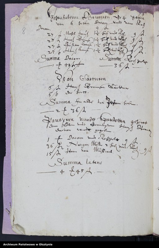 image.from.unit.number "Kirchen Rechnung des Kirchspiels Herzogswalde"