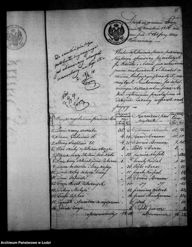 Obraz 19 z jednostki "Akta tyczące się rady familijnej i spisu inwentarza pozostałego po zmarłych Karolu i Annie Juliannie Schnabel"