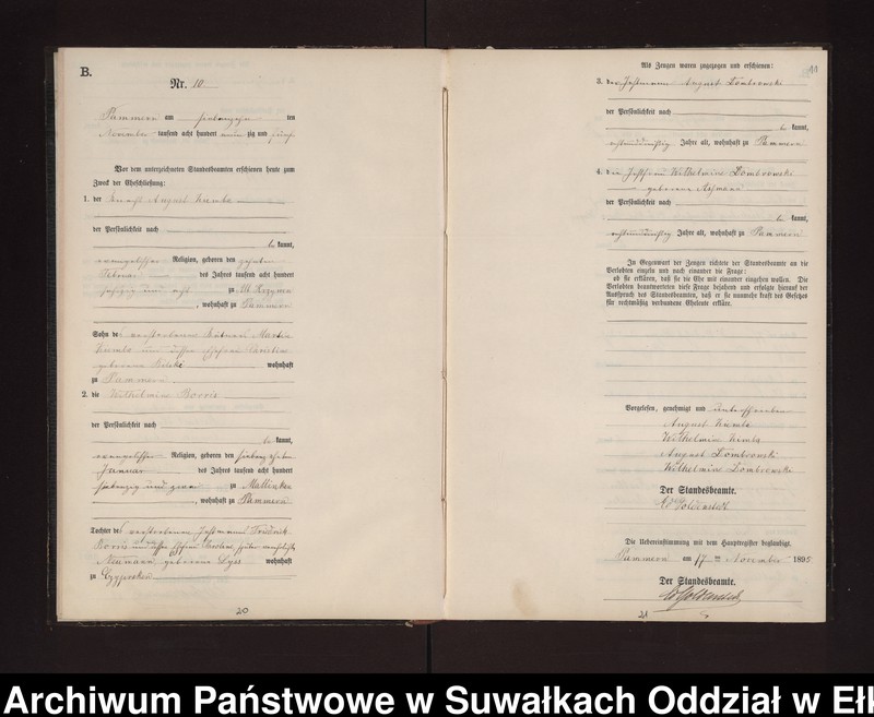 image.from.unit.number "Heiraths-Neben-Register des Preussischen Standes-Amtes Neuhoff Kreis Loetzen"