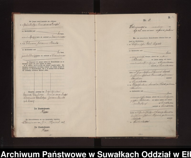image.from.unit.number "Heiraths-Neben-Register des Preussischen Standes-Amtes Widminnen Kreis Loetzen"