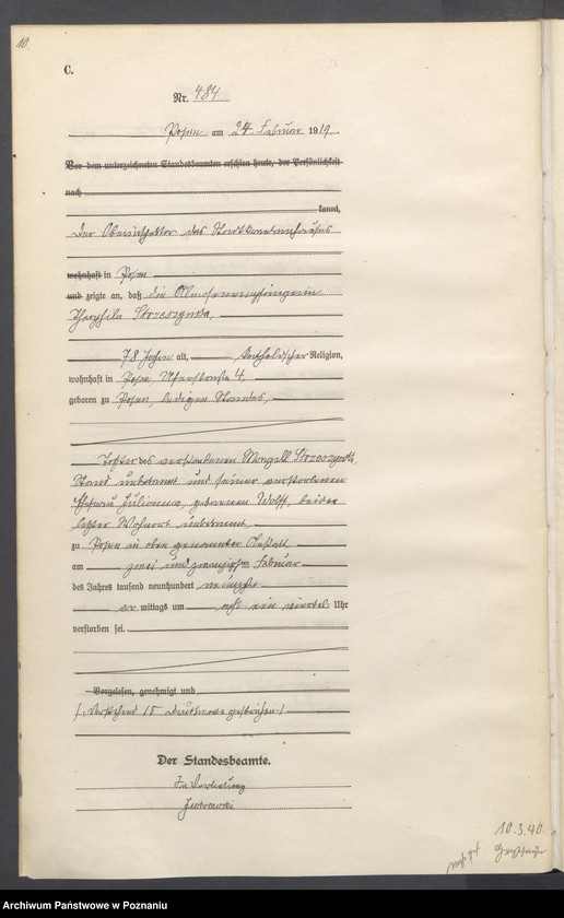 Obraz 12 z jednostki "Księga miejscowa zgonów tom II [Rejestr główny zgonów]"