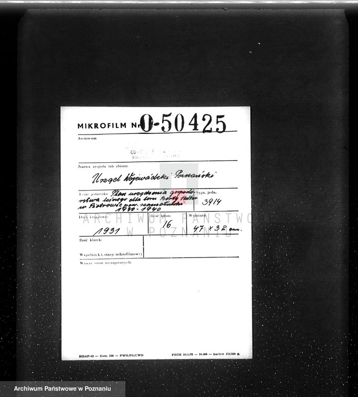 Obraz 2 z jednostki "Plan urządzenia gospodarstwa leśnego dla lasu Berty Stelter w Piotrowie powiat szamotulski 1930-1940"