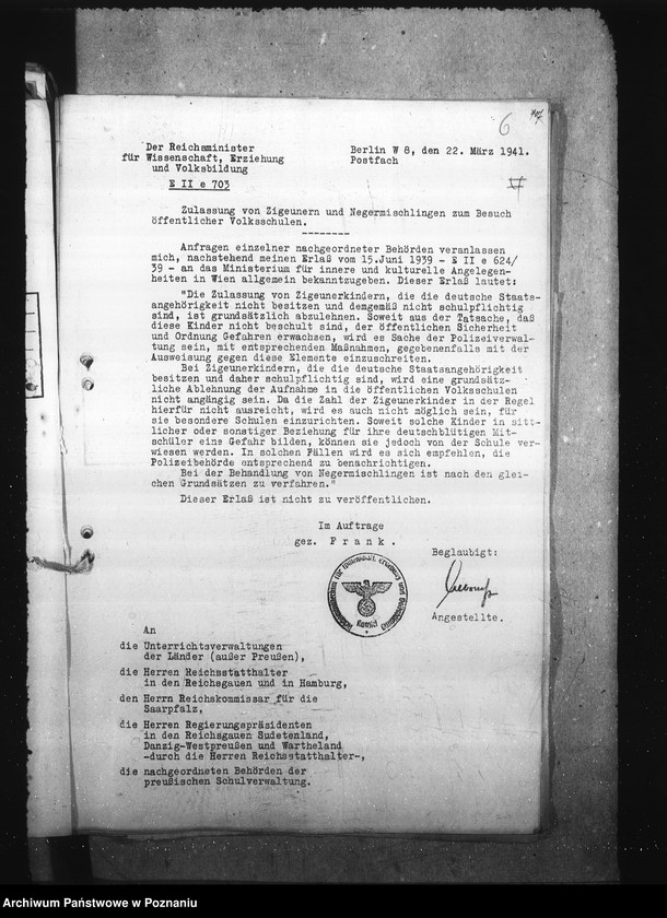 Obraz 12 z jednostki "Aussonderung von Kindern fremder Volkszugeherigkeit aus den deutschen Schulen [szkolna dla dzieci polskich]"