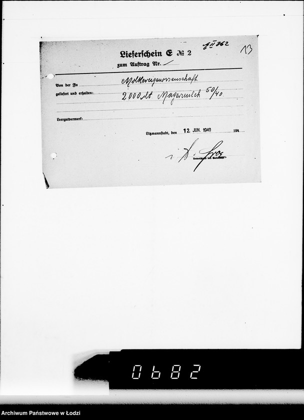Obraz 18 z jednostki "Lieferscheine E II, Auftrag zum Medikamente"