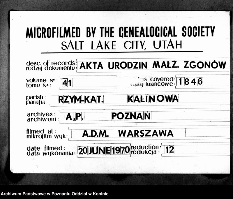 Obraz 1 z jednostki "Duplikat urodzonych, ślubów i zgonów"