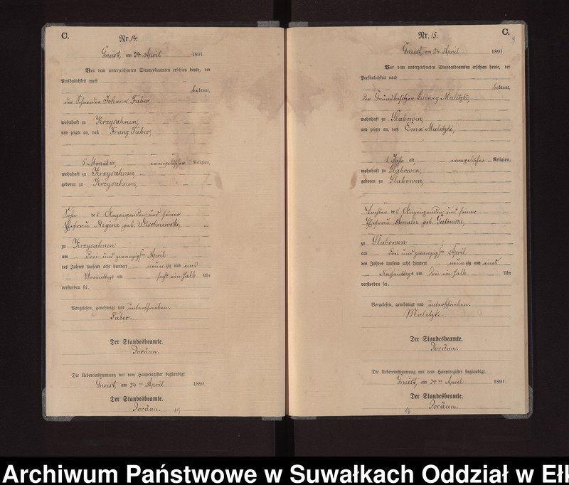image.from.unit.number "Sterbe-Neben-Register des Königlichen Preussischen Standes-Amtes Gneist Kreis Loetzen"