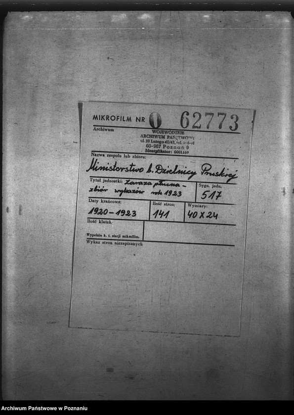 Obraz 2 z jednostki "Zaraza płucna - zbiór wykazów rok 1923"